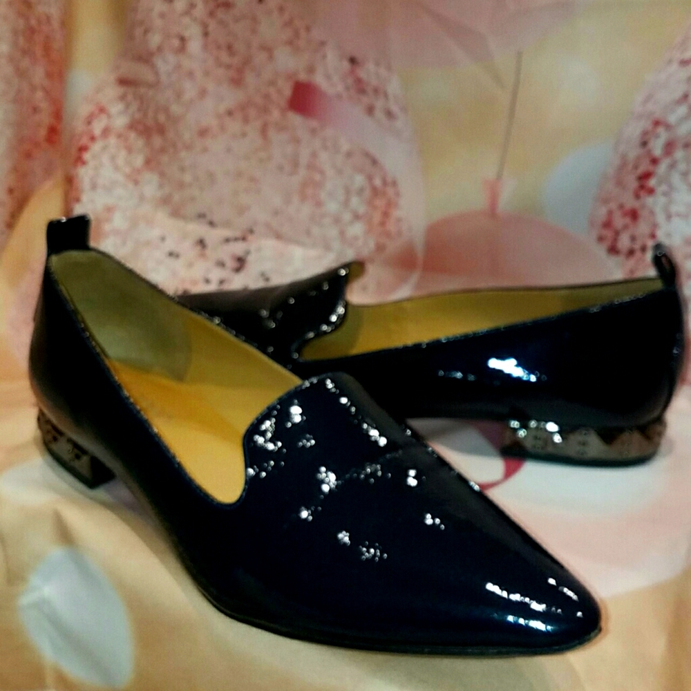 Franco Sarto unique loafers Dark Navy Blue 8M
